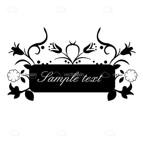 Black and White Floral Card Design with Sample Text